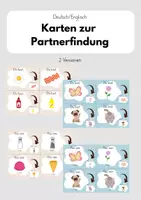 Vorschau - Bildkarten - Partnerkarten zur Einteilung (Deutsch/Englisch) 2 Versionen - Deckblatt