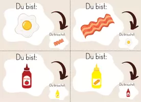 Vorschau - Bildkarten - Partnerkarten zur Einteilung (Deutsch/Englisch) 2 Versionen - Seite 1