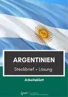 Vorschau - Arbeitsblätter - Argentinien Steckbrief - Deckblatt