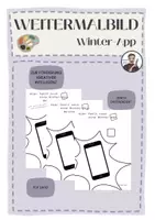Vorschau - Arbeitsblätter - KUNST: WEITERMALBILD, Kritzelbild, Ausmalbild Winter-App - Deckblatt