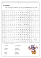 Vorschau - Arbeitsblätter - Suchwortgitter Halloween words - Deckblatt
