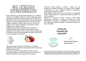 anteprima - Materiale di supporto/inclusione - La classificazione degli animali INVERTEBRATI - Pagina 1
