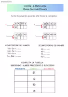 anteprima - Esercizi - VERIFICA MATEMATICA CLASSE II Primaria - Pagina 1