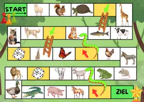 Vorschau - Spiele - Leiterlispiel Tiere - DAZ Wortschatz, Födermaterial - Seite 1