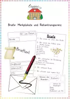 Vorschau - Merkblätter - Briefe schreiben: Merkplakate & Reihentransparenz (Satzanfänge) - Deutsch - Kl. 3/4 - Deckblatt