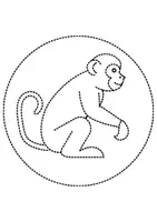 Vorschau - Arbeitsblätter - runde Prickelbilder / Fensterbilder Thema Affe - Grundschule - Bastelvorlagen - Seite 2