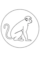 Vorschau - Arbeitsblätter - runde Prickelbilder / Fensterbilder Thema Affe - Grundschule - Bastelvorlagen - Seite 3