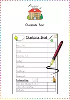 Vorschau - Arbeitsblätter - Briefschreiben: Checkliste & Kriterien (Satzanfänge) - Deutsch - Kl. 3/4 - Deckblatt