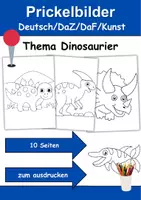 Vorschau - Arbeitsblätter - Prickelbilder / Fensterbilder Thema Dinosaurier - Grundschule - Bastelvorlagen - Seite 1