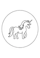 Vorschau - Arbeitsblätter - runde Prickelbilder / Fensterbilder Thema Einhörner - Grundschule - Bastelvorlagen - Seite 2