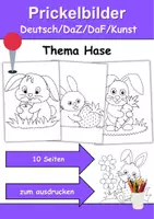 Vorschau - Arbeitsblätter - Prickelbilder / Fensterbilder Thema Hasen - Grundschule - Bastelvorlagen - Seite 1
