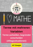 Vorschau - Arbeitsblätter - Terme aufstellen – Alltagssituationen verstehen & begründet entscheiden (Klasse 7/ 8) | Mit Lösungen - Deckblatt