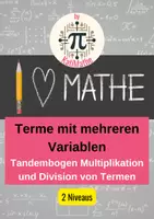Vorschau - Arbeitsblätter - Tandembogen Terme – Multiplikation & Division üben (Klasse 7/ 8) | 2 Niveaus | Mit Lösungen - Deckblatt