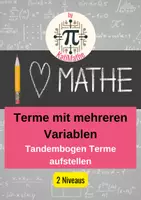 Vorschau - Arbeitsblätter - Tandembogen Terme aufstellen – Üben & Wiederholen (Klasse 7/ 8) | 2 Niveaus | Mit Lösungen - Deckblatt