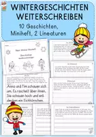 Vorschau - Arbeitsblätter - 10 Wintergeschichten zum Weiterschreiben, Miniheft, Förderunterricht - Deckblatt