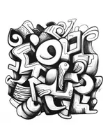 Vorschau - Mal- und Bastelvorlagen - 100 Graffiti-Ausmalbilder für Kinder und Jugendliche - Seite 3