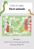 Vorschau - Spiele - Snakes and Ladders: Brettspiel Farm animals - Deckblatt