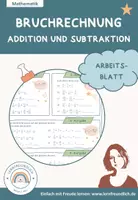 Vorschau - Arbeitsblätter - Arbeitsblatt: Bruchrechnung Addition Subtraktion - Deckblatt