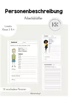 Vorschau - Arbeitsblätter - MATERIALPAKET - Personenbeschreibung - Seite 1