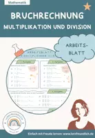 Vorschau - Arbeitsblätter - Materialpaket: Bruchrechnung – Übersicht der Rechenregeln und Arbeitsblätter - Seite 1
