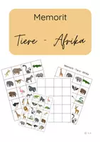 Vorschau - Arbeitsblätter - Memorit - Gedächntisflitz Tiere aus Afrika - Deckblatt