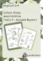 Vorschau - Arbeitsblätter - School things - Arbeitsblätter zu Sally 3/4 Ausgabe Bayern - Deckblatt
