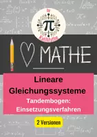 Vorschau - Arbeitsblätter - Tandembogen Lineare Gleichungssysteme – Einsetzungsverfahren (Klasse 8/9) | Übungen in 2 Niveaus | mit Lösungen - Deckblatt