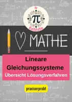 Vorschau - Arbeitsblätter - Übersicht Lineare Gleichungssysteme (Klasse 8/ 9) – Lösungsverfahren verständlich erklärt - Deckblatt
