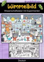 Vorschau - Poster - Wissenschaftslabor mit Experimenten - Wimmelbild - Deckblatt