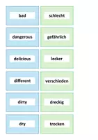 Vorschau - Spiele - Englisch Grundwortschatz Adjektive Karten - Seite 1
