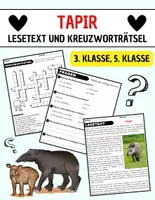 Vorschau - Arbeitsblätter - Tapir: Leseverständnis und Kreuzworträtsel mit Lösungen - Deckblatt