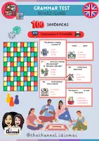 Vista previa - Juegos / Gamificación - GRAMMAR TEST: 100 Multiple-Choice Sentences (Board game) - Portada