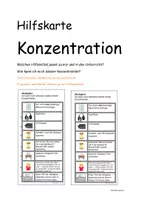Vorschau - Fördermaterial/Inklusion - Hilfskarte Konzentration - Deckblatt