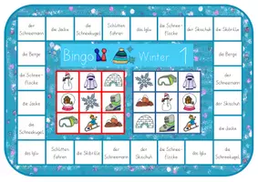 Vorschau - Stationenlernen - Brettspiel Bingo WINTER | Lesespiel - Seite 1