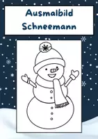 Vorschau - Mal- und Bastelvorlagen - Ausmalbild Schneemann, zur kreativen Gestaltung - Deckblatt
