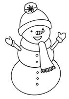 Vorschau - Mal- und Bastelvorlagen - Ausmalbild Schneemann, zur kreativen Gestaltung - Seite 1