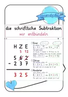 Vorschau - Poster - Aushang/Tafelmaterial zur Schriftlichen Subtraktion - Deckblatt