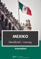 Vorschau - Arbeitsblätter - Mexiko Steckbrief mit Lösung - Deckblatt