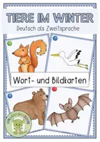 Vorschau - Fördermaterial/Inklusion - TIERE IM WINTER Wort- und Bildkarten - Deckblatt