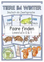Vorschau - Spiele - TIERE IM WINTER Paare finden - Deckblatt