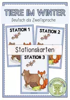 Vorschau - Anderer Materialtyp - TIERE IM WINTER Stationskarten - Deckblatt