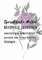 Vorschau - Arbeitsblätter - Sprachliche Mittel: Beispiele zuordnen - Deckblatt