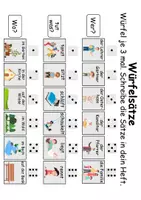 Vorschau - Arbeitsblätter - Würfelsätze / Würfelspiel Frühling - Deutsch/DaF/DaZ - Wortspiel - Seite 1