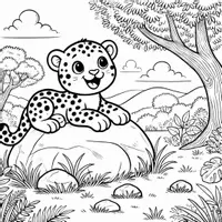 Vorschau - Mal- und Bastelvorlagen - Leopard Ausmalbilder (50 Malvorlagen) inkl. Stundenentwurf (PDF) - Seite 2