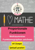 Vorschau - Arbeitsblätter - Proportionale Funktionen – Weltraumreise (Klasse 7/ 8) Spiel & Übungen | Mit Lösungen - Deckblatt