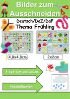 Vorschau - Arbeitsblätter - Vokabelbilder Frühling - Bilder zum ausschneiden (Klasse 1 und 2) - Deckblatt