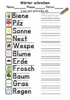 Vorschau - Arbeitsblätter - Frühling Wörter und Sätze schreiben und Silben DaZ/DaF, deutsch - Seite 3