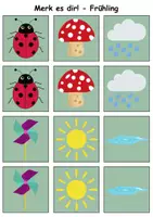 Vorschau - Arbeitsblätter - Merk es dir Frühling (Bild-Bild) - DaZ/DaF, Deutsch (Klasse 1 bis 4) - Seite 2