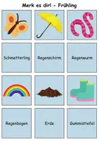 Vorschau - Arbeitsblätter - Merk es dir Frühling (Bild-Wort) - DaZ/DaF, Deutsch (Klasse 1 bis 4) - Seite 1
