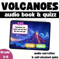 Vorschau - Spiele - Volcanoes Reading Comprehension Audio Quiz - Vulkane - Deckblatt
